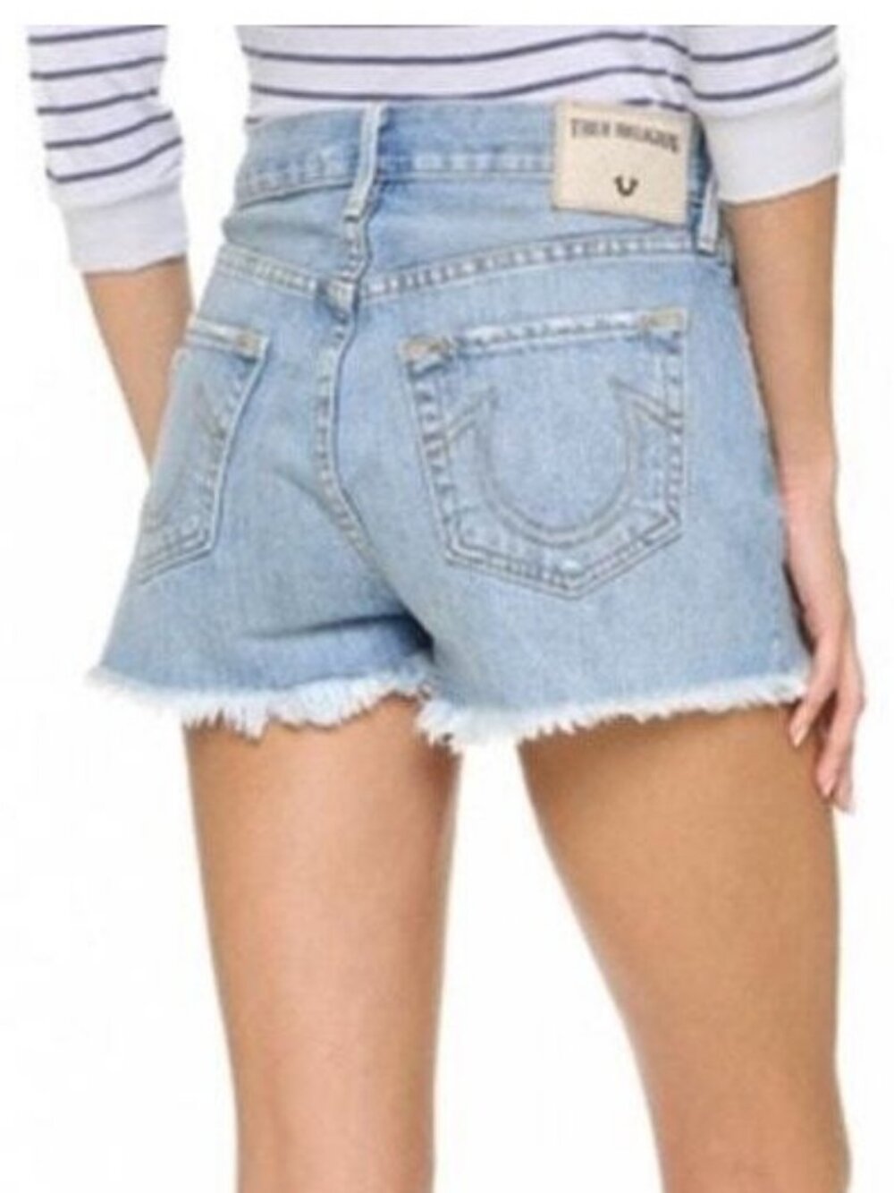 True Religion Cut-Off Scout Boyfriend Short True Vintage Blue Womens 26